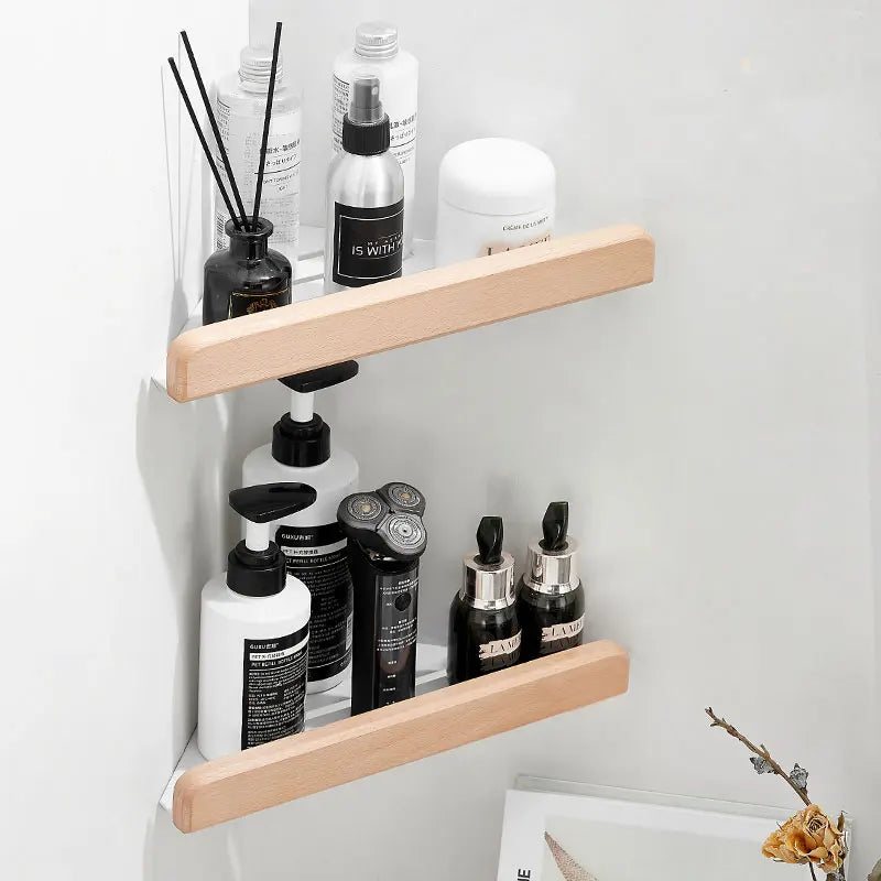 Wall Mount Floating Shelves, Wood and Aluminium, Storage Rack, Home decor, Living Room, Bedroom, Bathroom, Kitch - view 6
