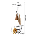Standing Coat and Hat Hanger Organizer Rack with Mobile Wheel, Entryway Coat Hanger Stand with Storage Basket, Chic Home Tools - black