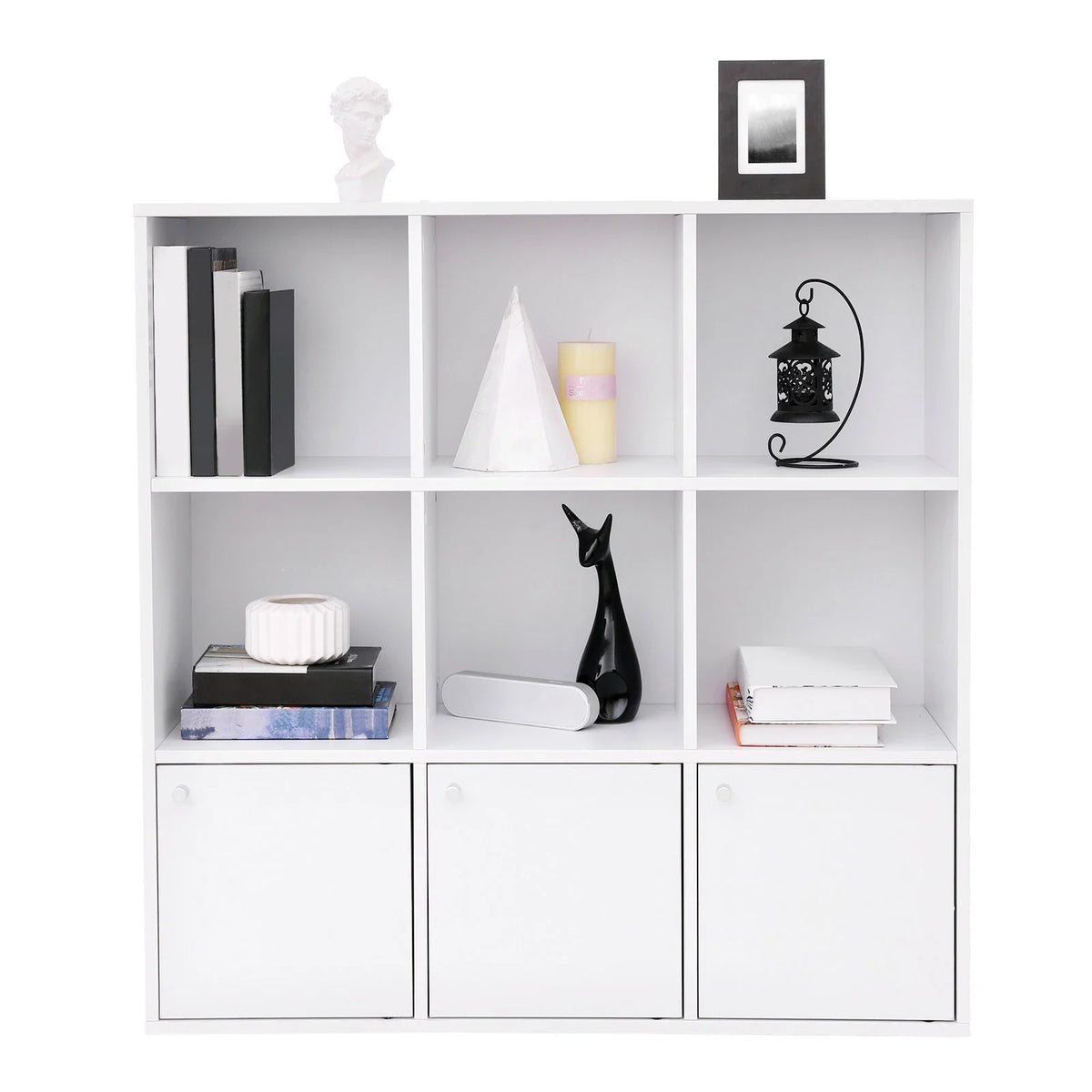 VASAGLE Bookshelf for Home Office, 9-Cube Bookcase Display Shelf, Freestanding Cube Unit Storage Rack with 3 Bottom Cabinets - view 4