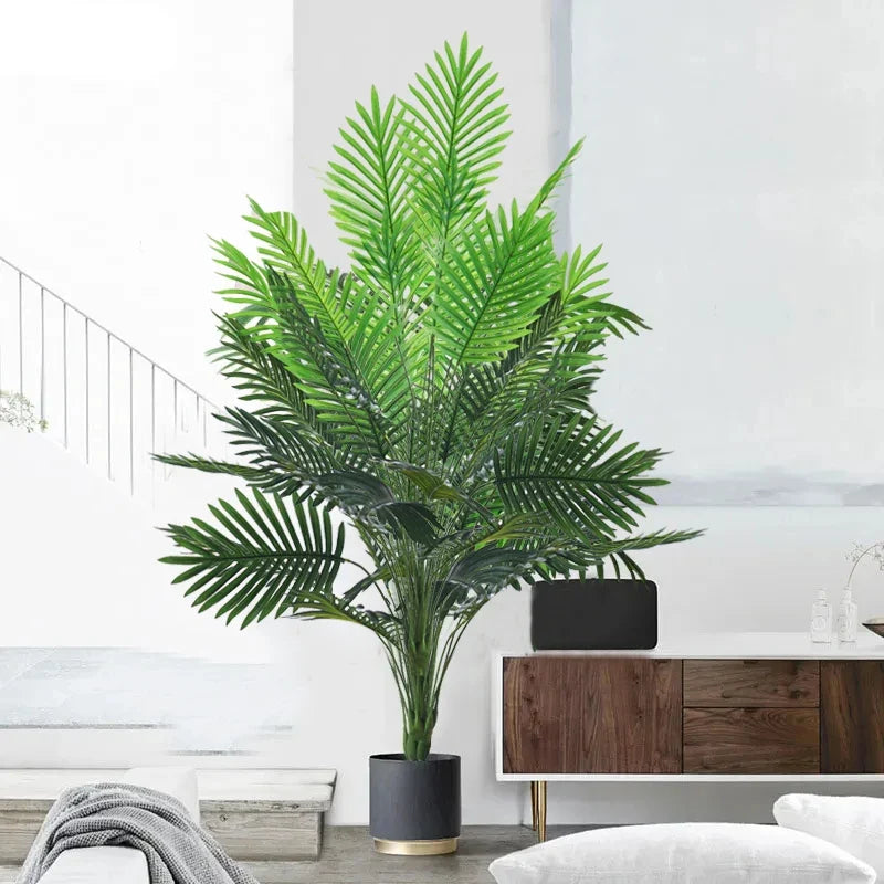 Artificial plastic palm with monstera leaves for garden - view 2