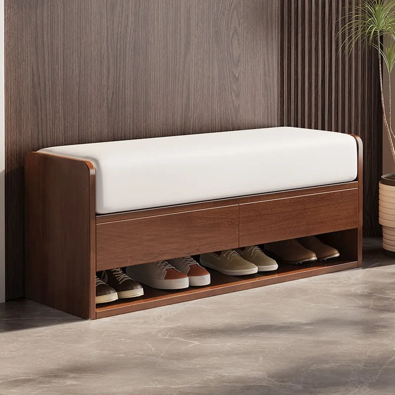 Nordic wooden changing stool with integrated storage - view 4
