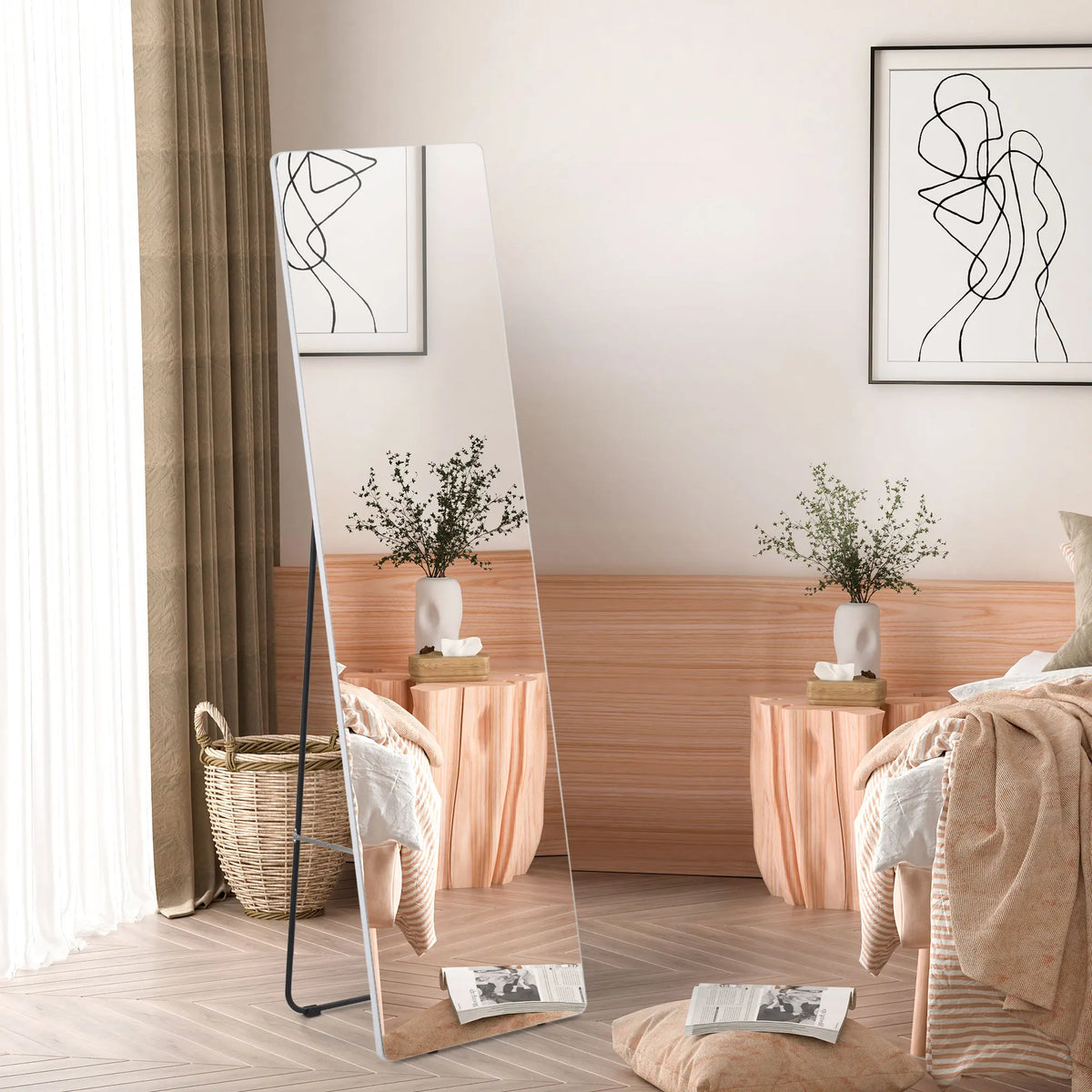HOMCOM full body floor mirror 45x37x158,5 cm for living room bedroom - view 2