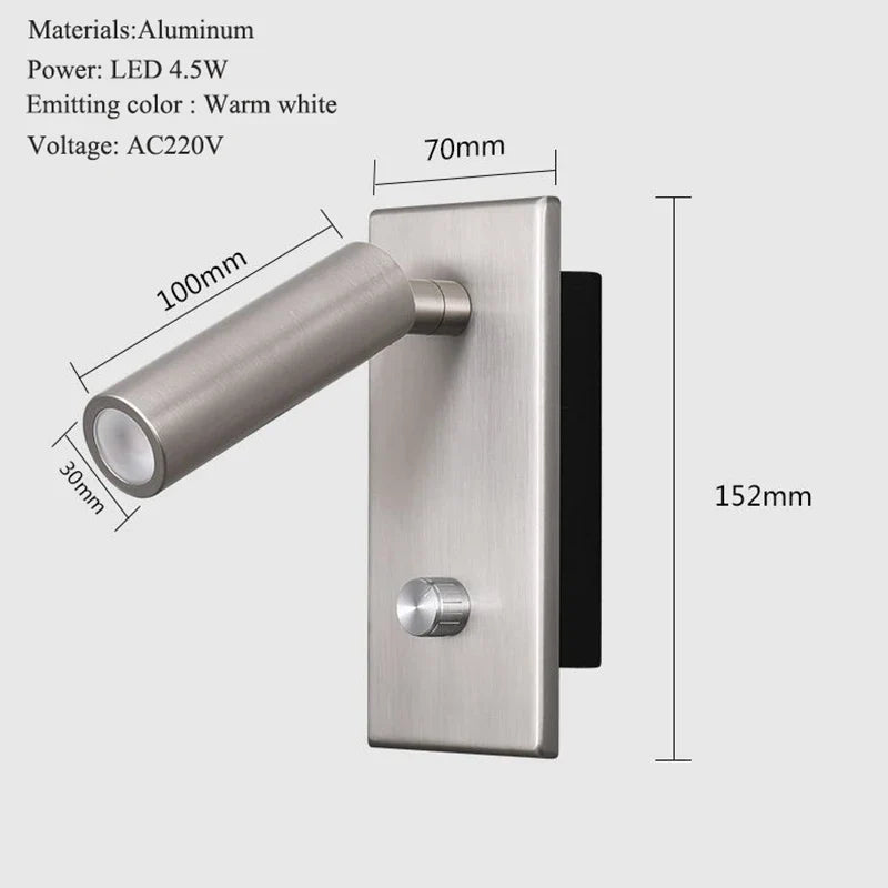 Variable intensity swivel wall sconce for vintage lighting - One / Warm White (2700-3500K) / LED 4,5 W