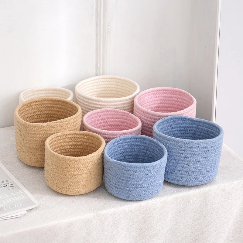 Cotton rope storage baskets for toys and other objects - view 2