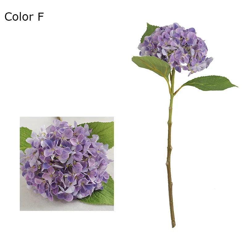 Artificial Hortensia Flower in Silk for Weddings and Parties - F
