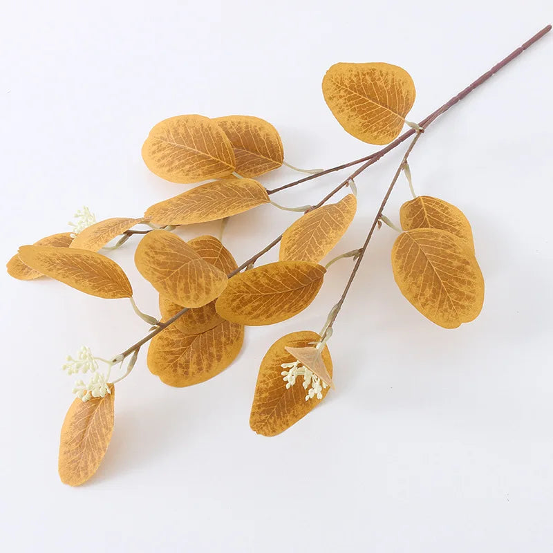 Eucalyptus artificial plants with fruit for modern decoration - Coffee