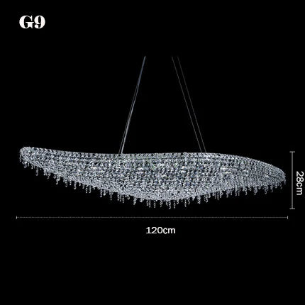 Refined Decorative Crystal Chandelier for Interiors - Warm light / L120cm B