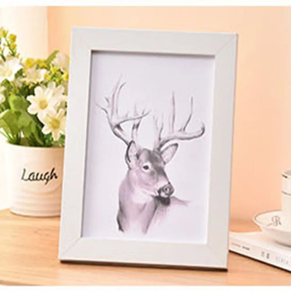 Colorful handcrafted photo frame for DIY decoration and display - White / 15x20cm