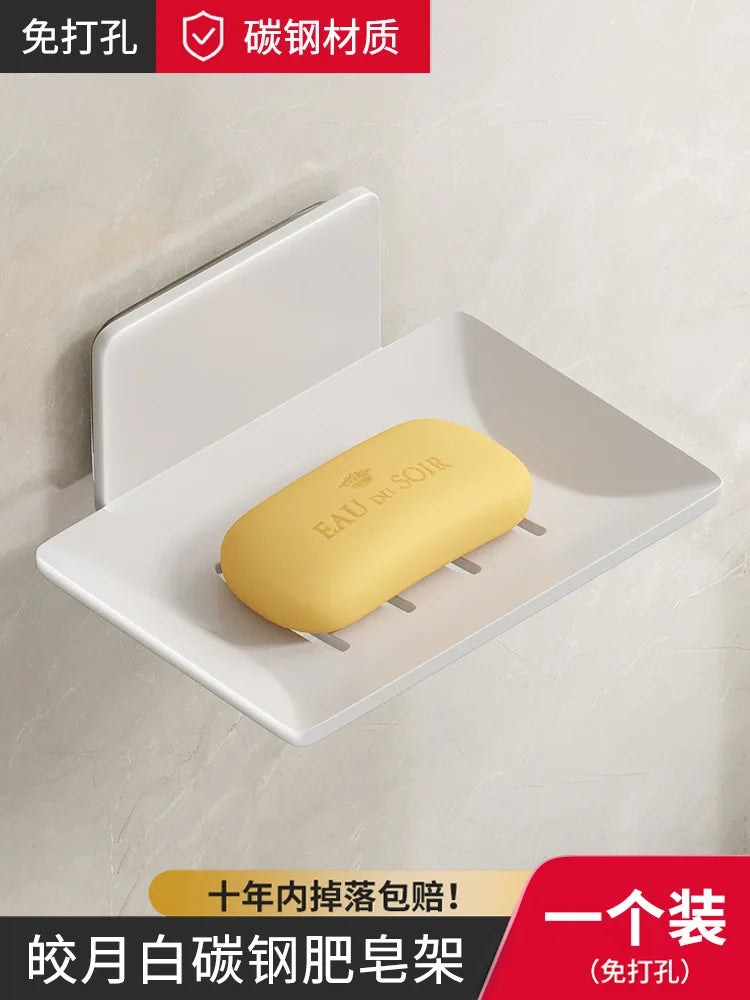 Aluminium wall soap holder for practical and modern storage - White