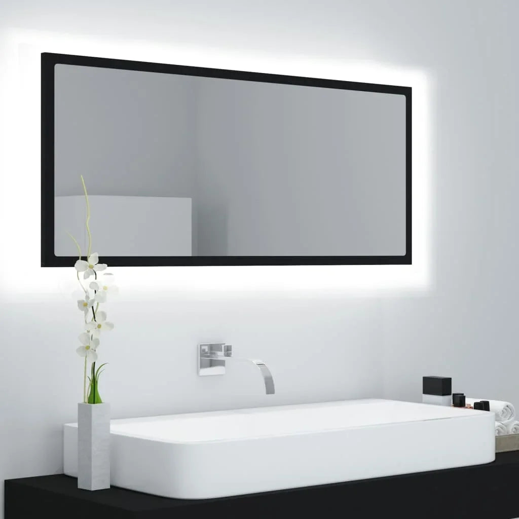 LED bathroom black 100x8,5x37 cm acrylic, modern Dressing room furniture girl bedroom bedside cabinet storage vanity wardrobe - view 6