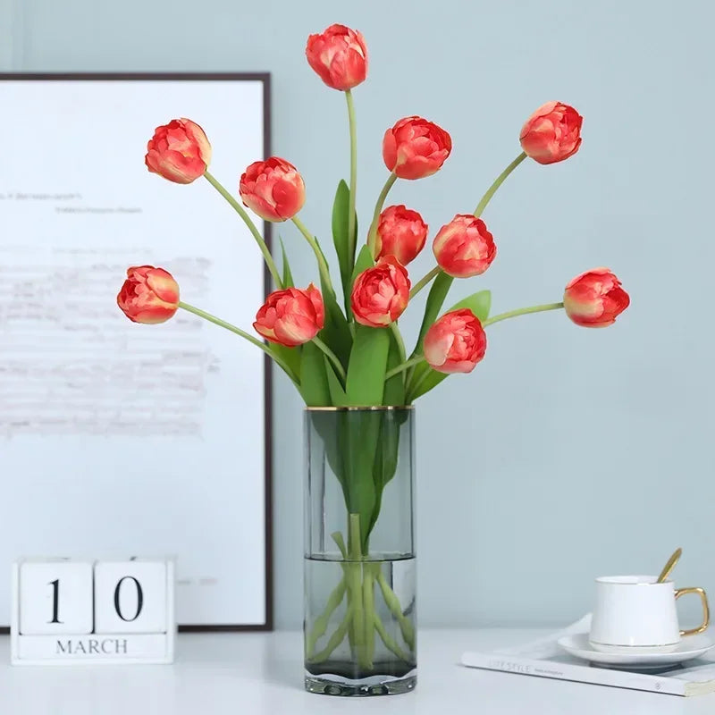 Artificial tulip flowers in decorative silk for any occasion