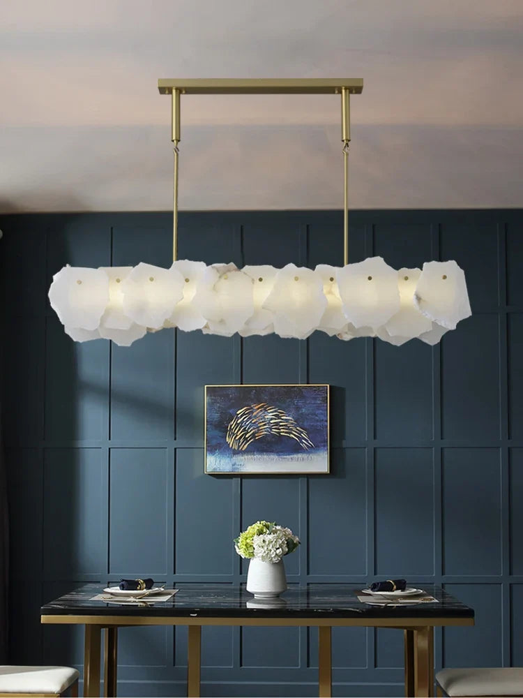 Natural copper marble chandelier for elegant interior decoration - view 2