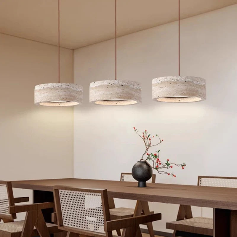 Led-style stone wabi sabi pendant light for interior decoration - view 2