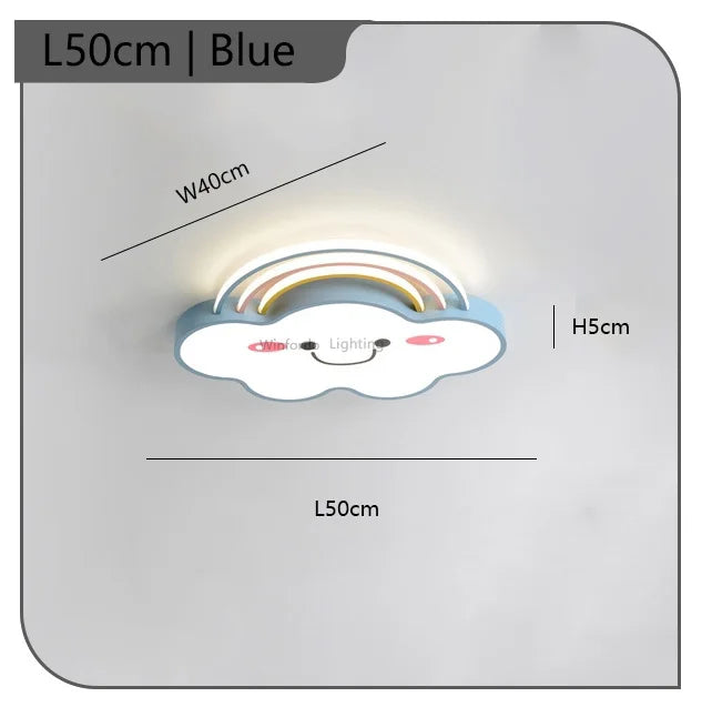 Nordic chandelier for children's room with led lights - Blue Small / Gradable