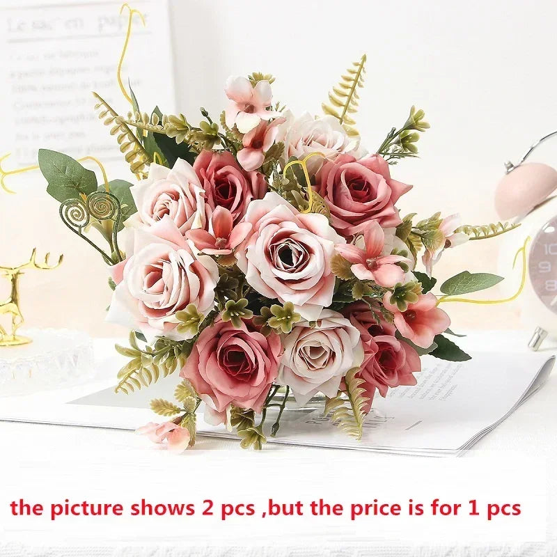 Bouquet of artificial rose wines for decoration and party gift - Pink