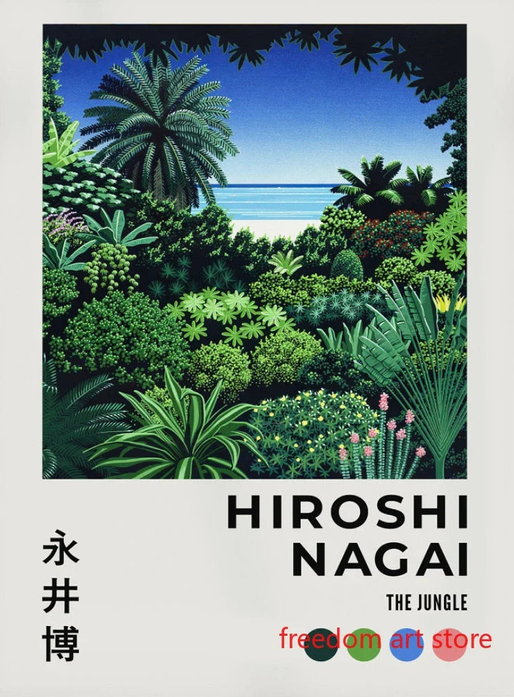 Modern Japanese Vintage Art Poster by Hiroshi Nagai, Design 2 - 13X18cm Unframed / 31