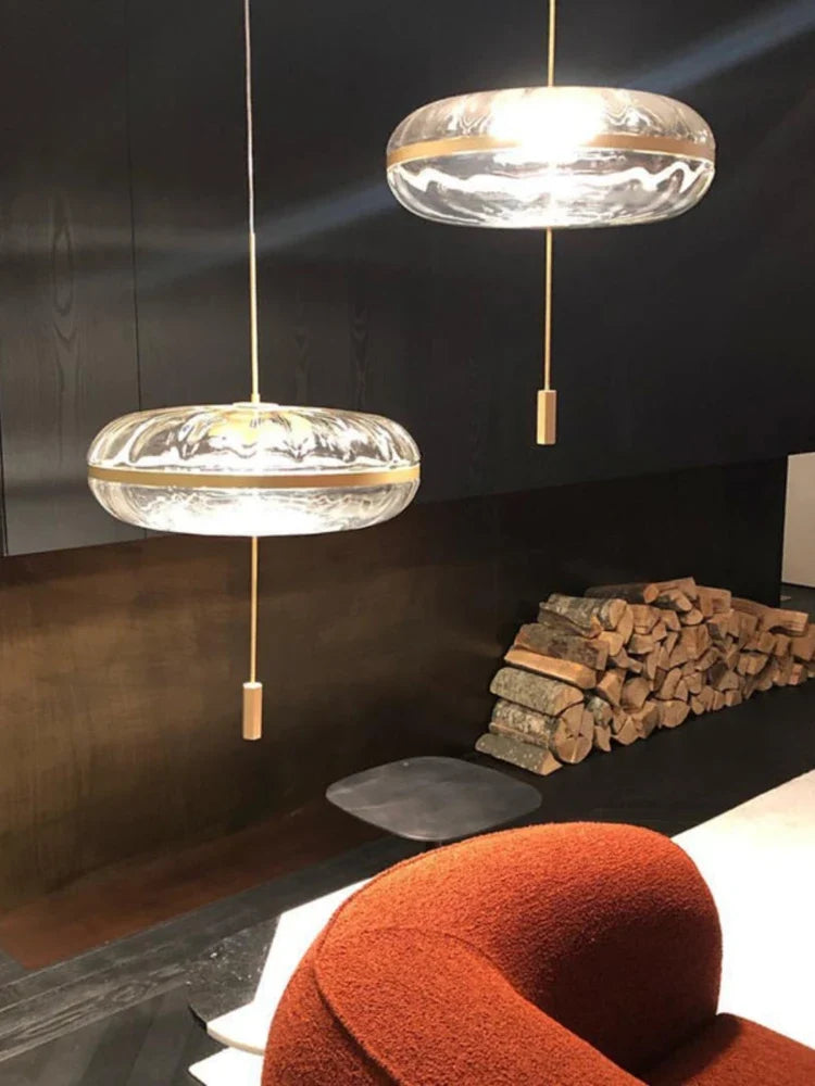 Circular glass chandelier Nordic design for bar and restaurant - view 3