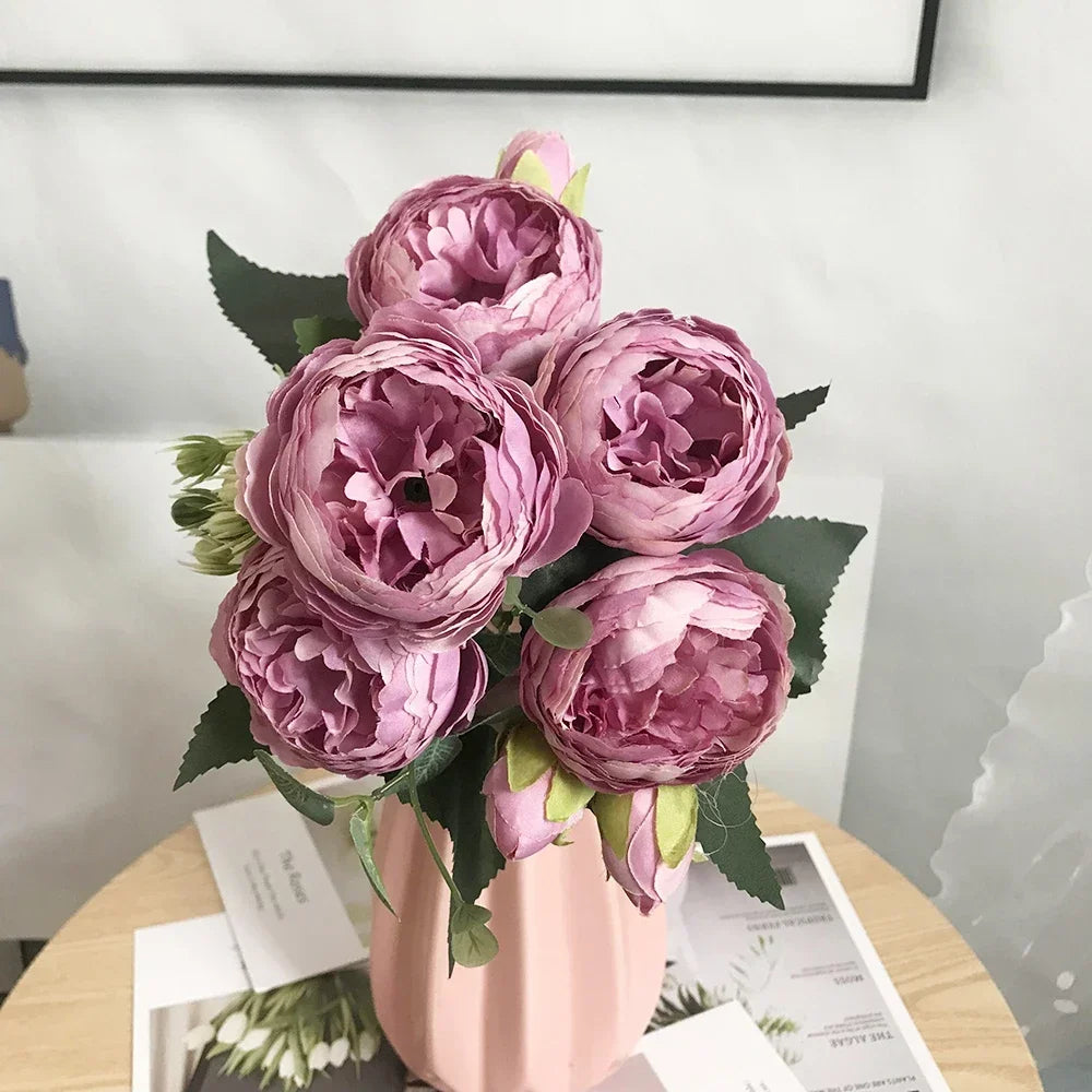 Bouquet of artificial peonies for wedding decoration and home - 6