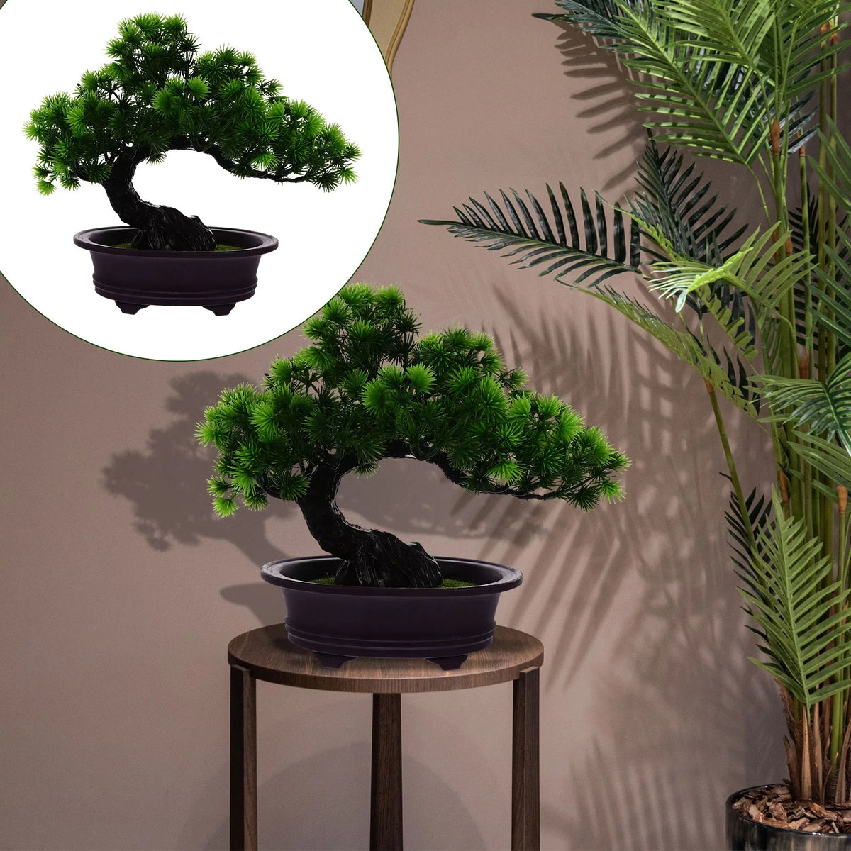 Artificial bonsai pine ornaments interior and exterior decoration - Green / 25X16CM