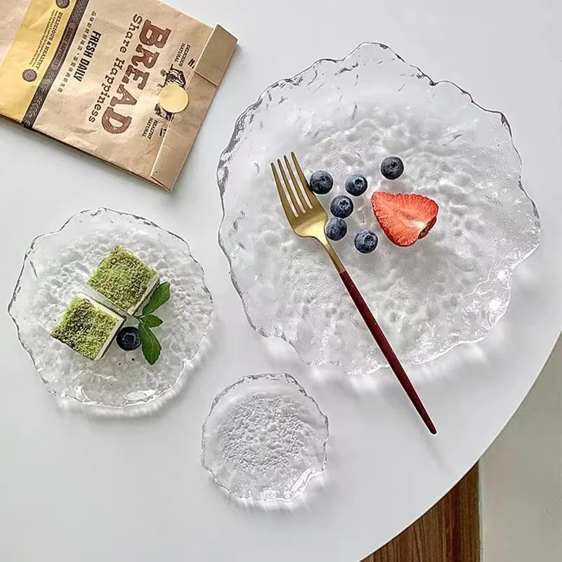 Decorative glass trays for storage and interior decoration
