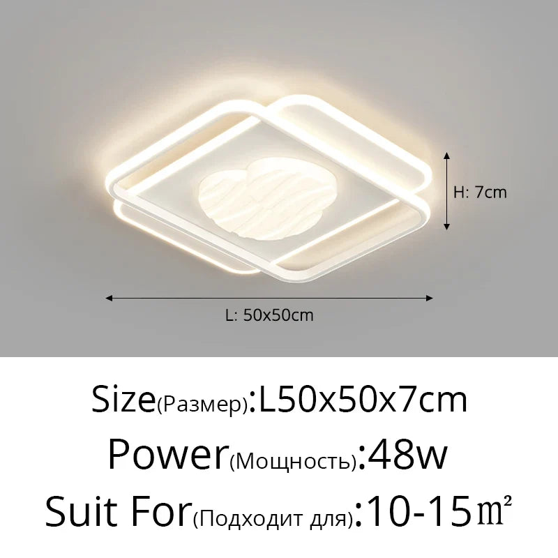 Modern led ceiling for interior decoration and elegant light fixtures - Square A / Remote Dimming