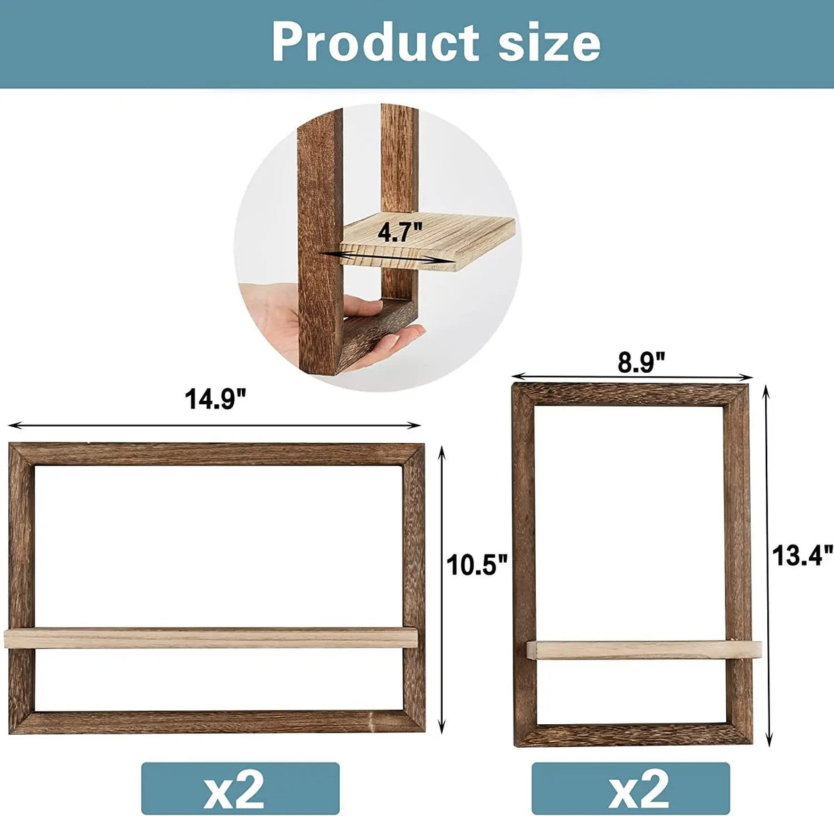 Floating wooden wall shelves for decorative storage - view 5