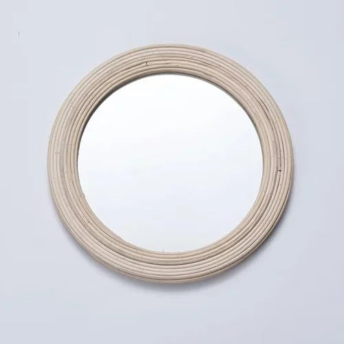 Raffia decorative mirrors for elegant wall decoration - 30 22 cm