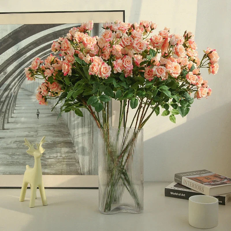 Artificial pink flowers for elegant wedding decoration - view 5