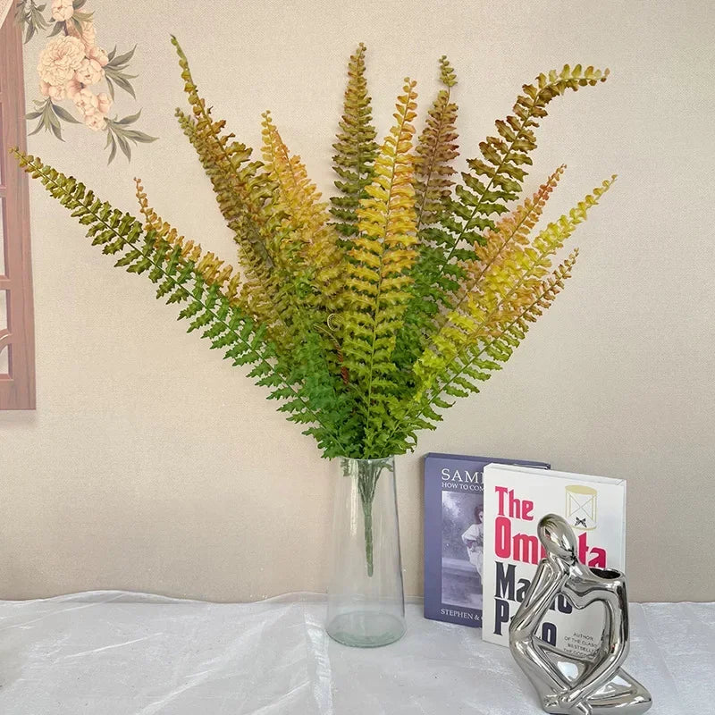 Artificial fern leaves for festive decoration 14 pieces - Red tip