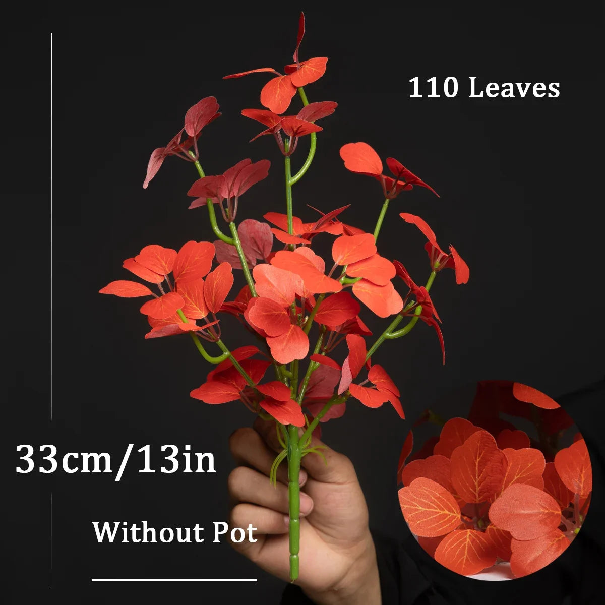 Artificial plants of four-leaf clover for interior decoration - Red