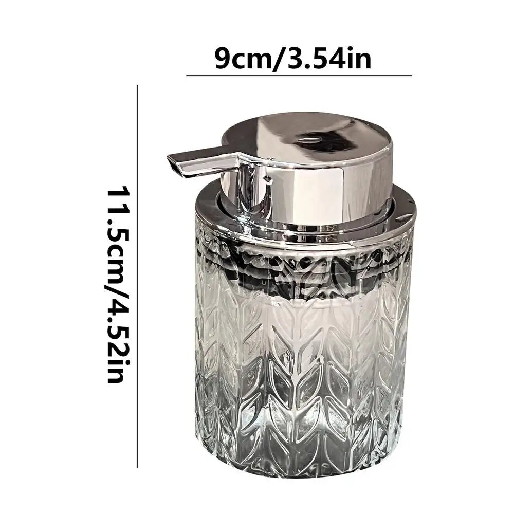 300ml Manual Soap Dispenser Transparent Glass Hand Sanitizer Bottle Container For Shampoo, Body Wash house Bathroom Accessories - B