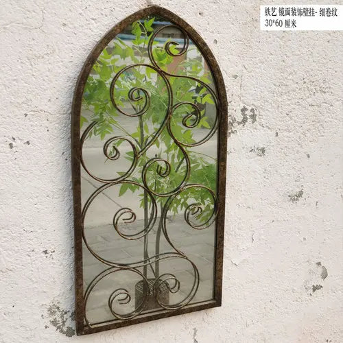 Retro Nordic wooden mirrors for handcrafted wall decoration - Style1