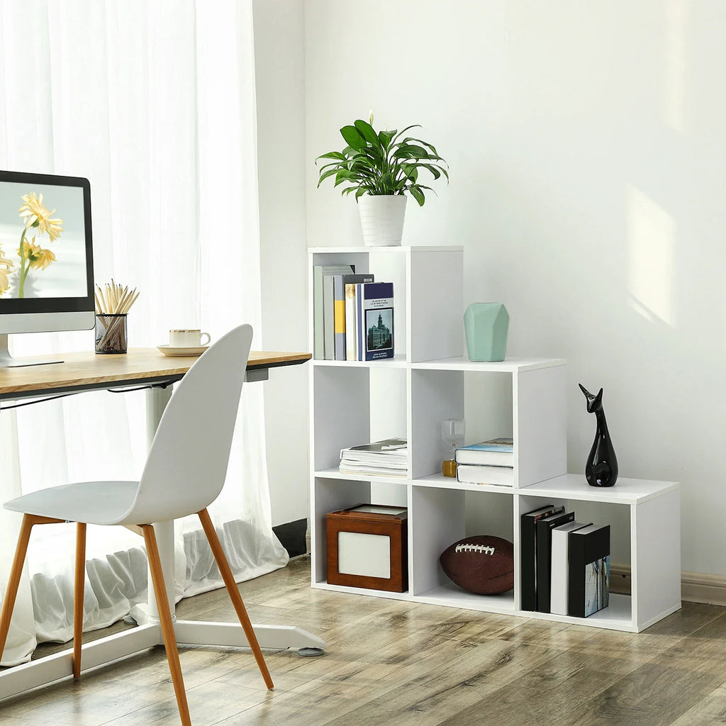 VASAGLE Stair Shelf, Bookcase, Step Shelf, Standing Shelf, with 6 Cubes, Ladder Shelf, Room Divider, Cube Shelf - view 4