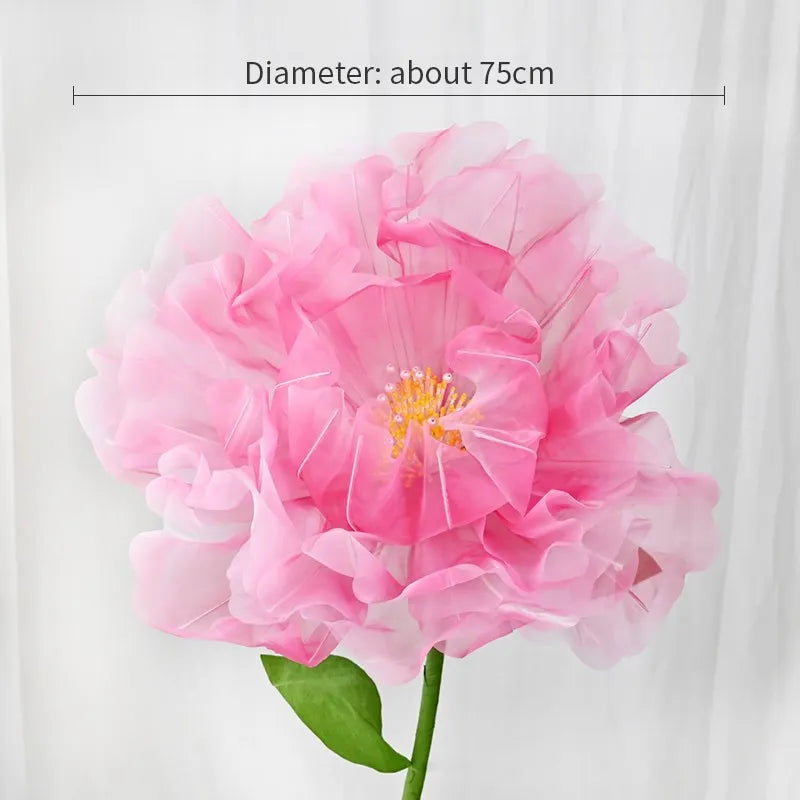 Artificial flower silk pink poppy festive realistic decoration - view 3