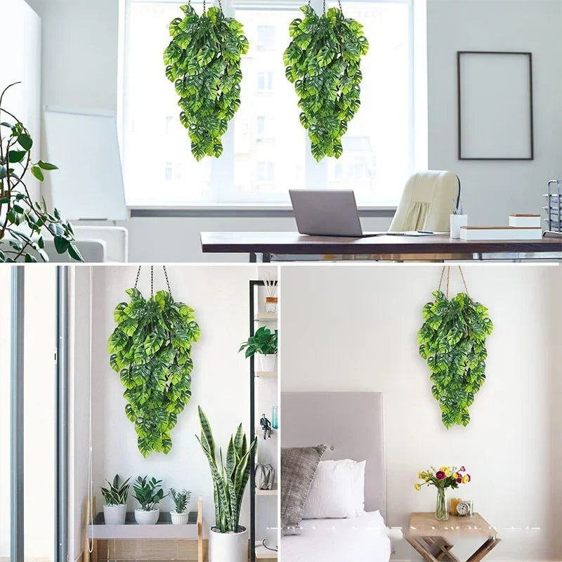 Artificial monstera leaf garland for interior and exterior decoration - view 4