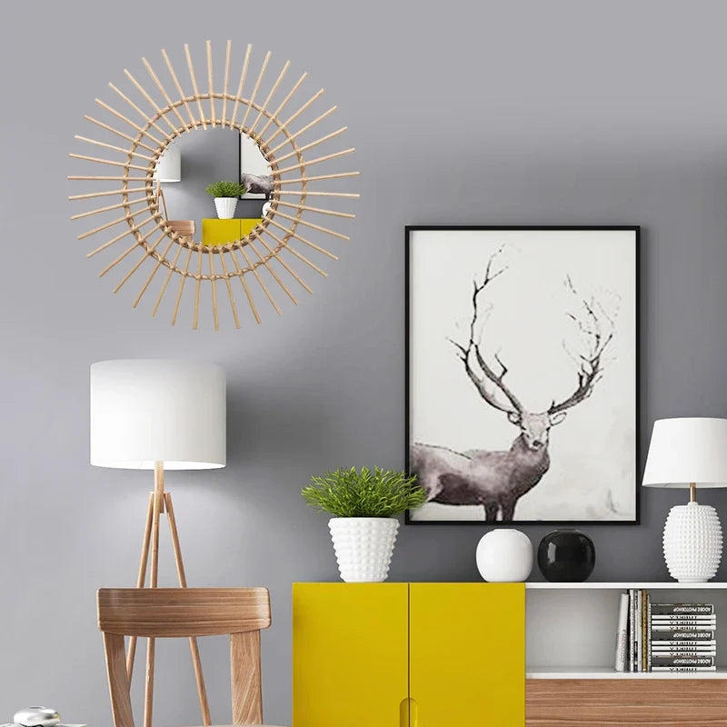 Round decorative macrame mirrors for a Nordic style - view 4