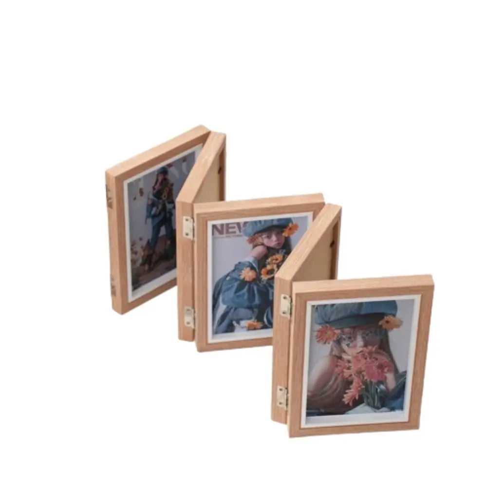 Foldable wooden photo frame for office album - A 6 Inches 5 Linked