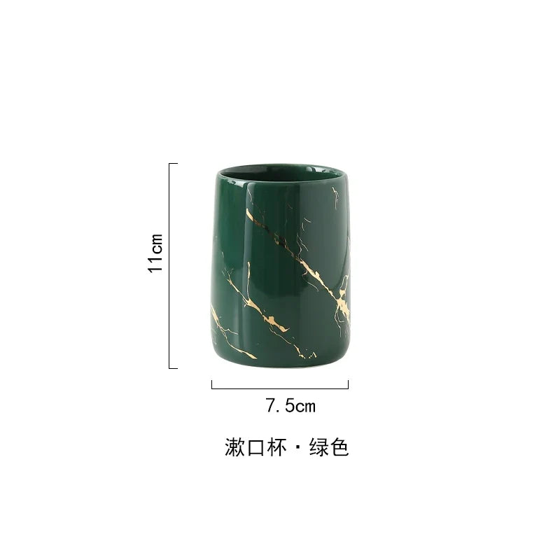 Ceramic accessories for bathroom decoration - Green-Cup