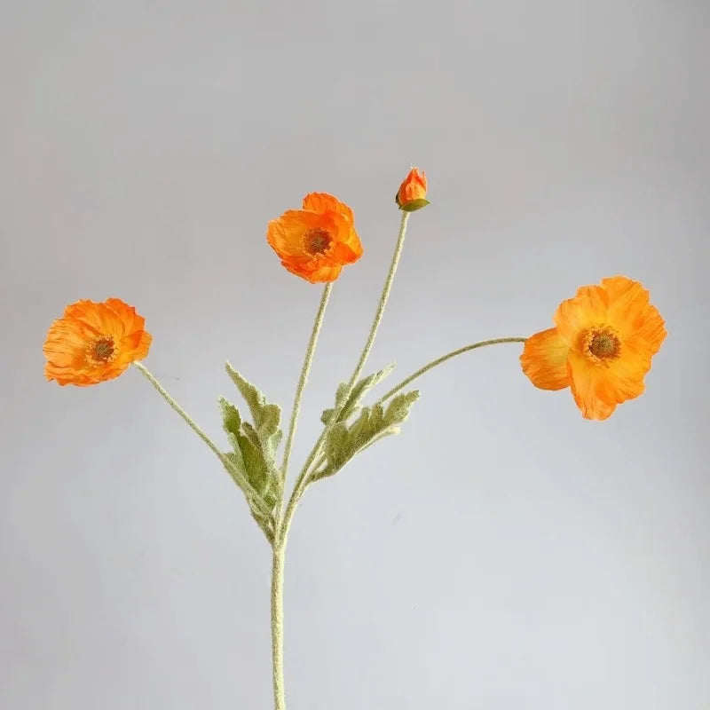 Bouquet of artificial flowers poppy for home decoration garden party - Orange