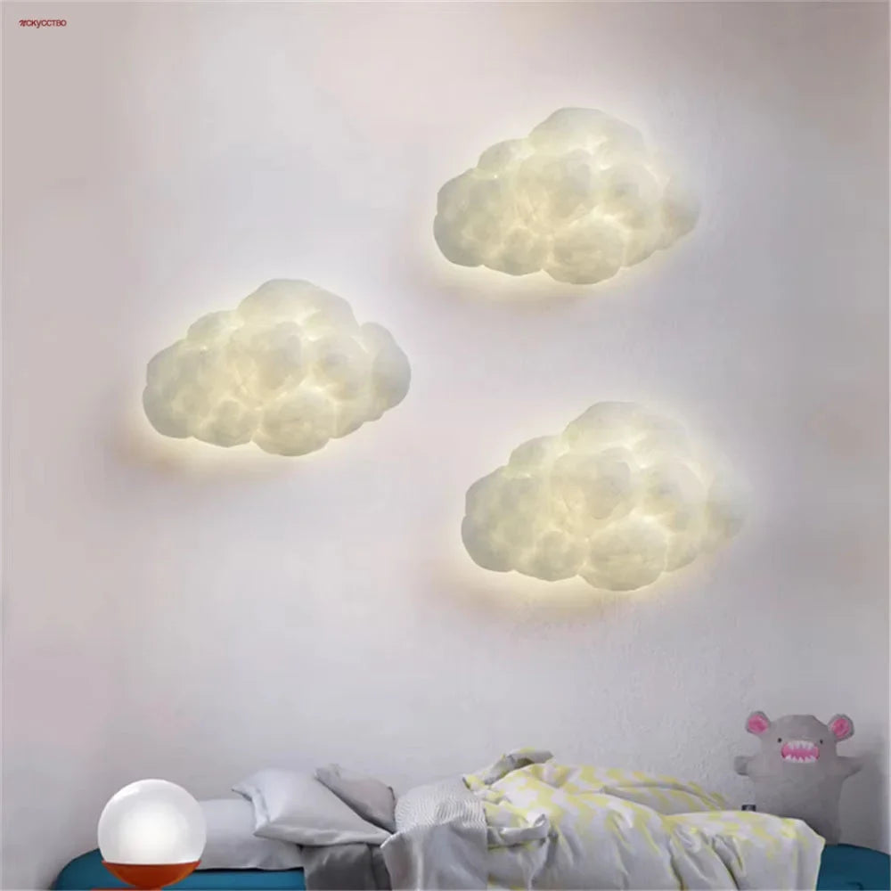 LED wall sconce in imitation decorative silk for children