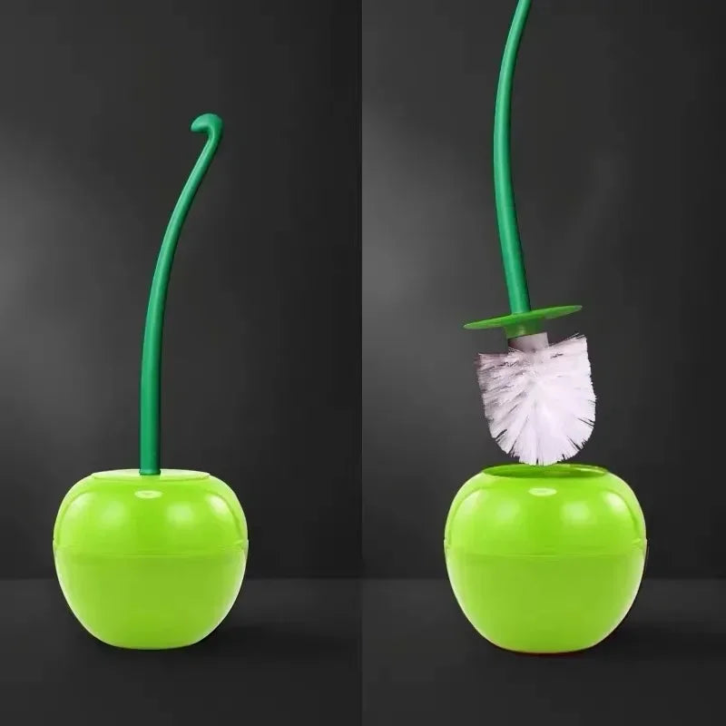 Cherry toilet brush with long handle and creative support - view 4