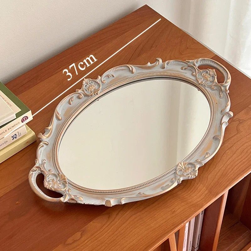 Vintage decorative glass mirrors for jewelry and aromatherapy - Blue 01