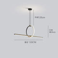 Modern minimalist led pendant light with remote control for indoors - Black 130cm / Neutral Light 4000K