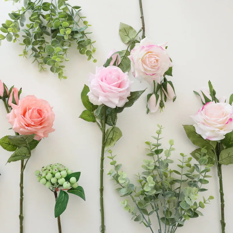 Latex Artificial Rose Bouquet for Weddings, Realistic Finish