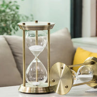 Vintage Nordic metal hourglass for artisanal decoration