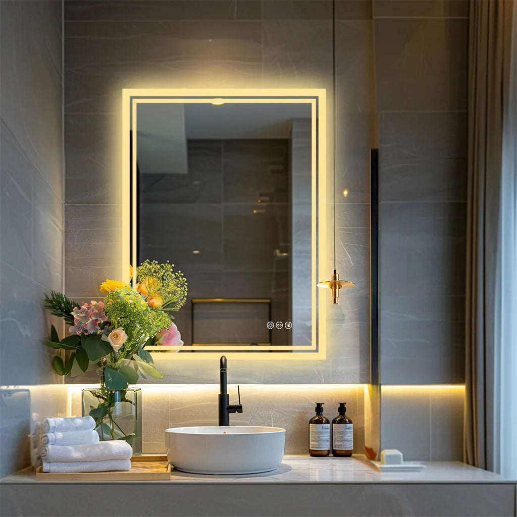 Mirror backlit with variable anti-fog intensity without frame - view 4