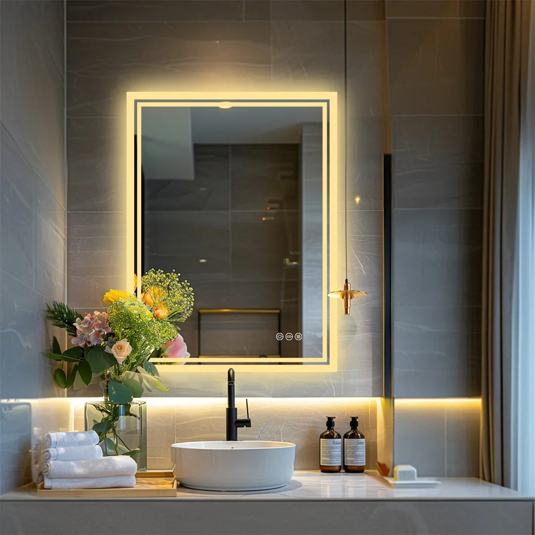 Mirror backlit with variable anti-fog intensity without frame - view 4