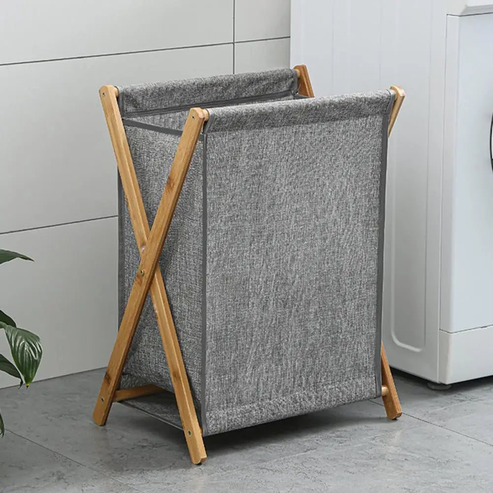 Large capacity foldable storage basket for linen and accessories