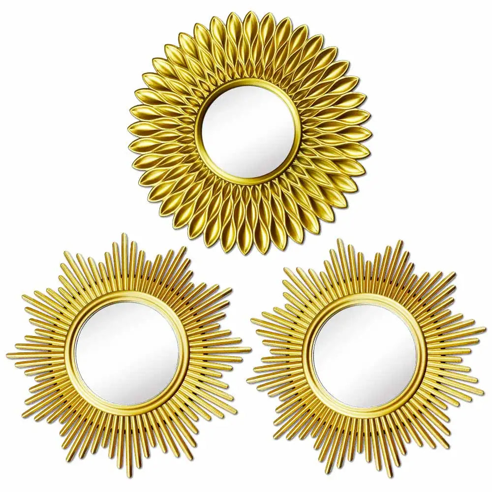 Decorative mirror wall mirror vintage boho for interior decoration - Gold Sun Mirror 01