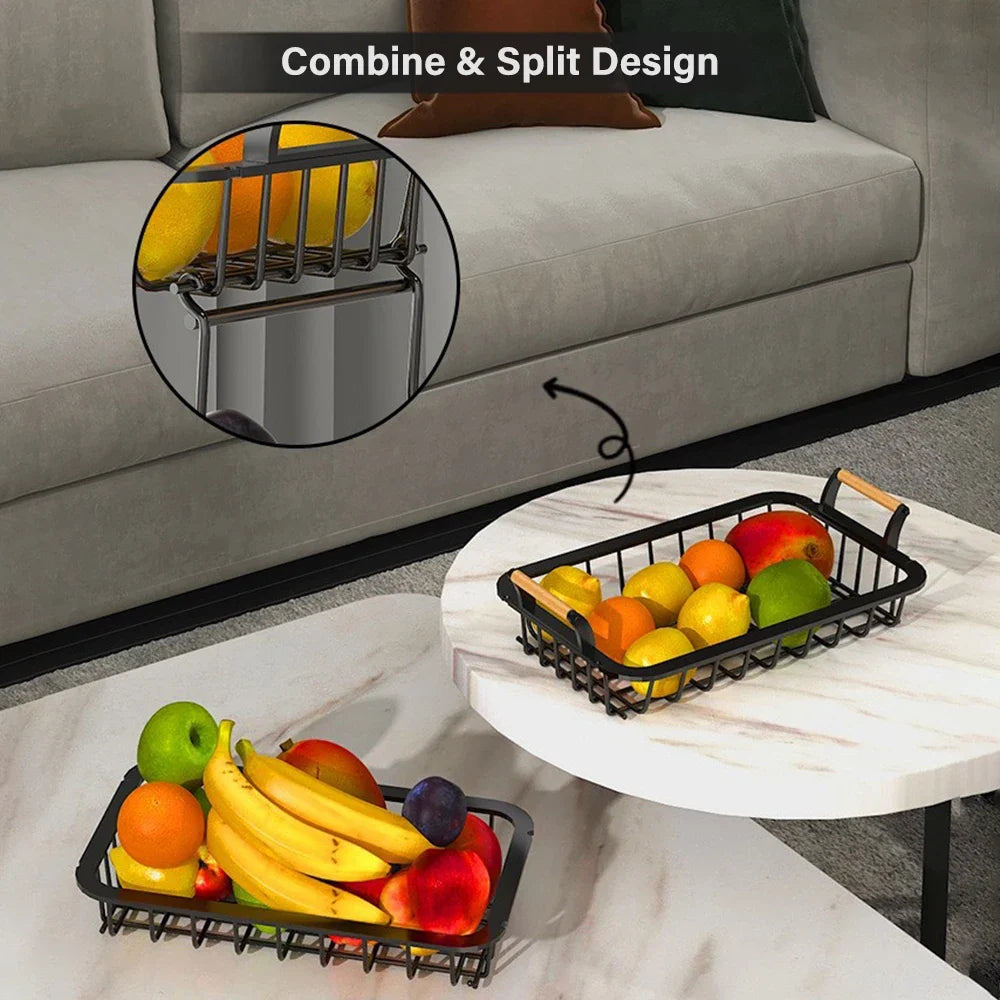 Rectangular two-level storage basket for fruits and vegetables - view 3